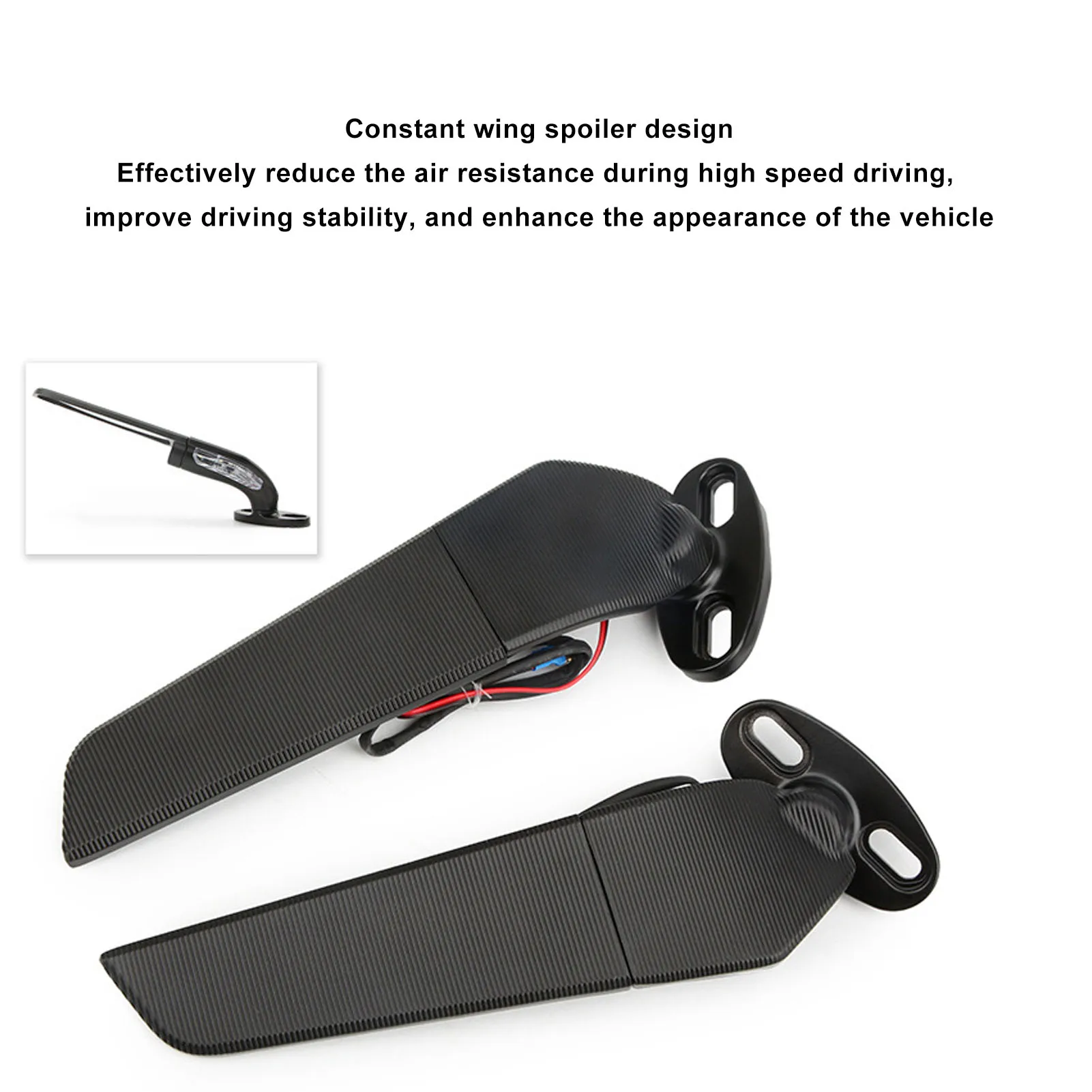 1 ペアのオートバイサイドミラー調整可能なリアビューミラー LED ライト付き NINJA 250 300 400 650 H2 H4 用