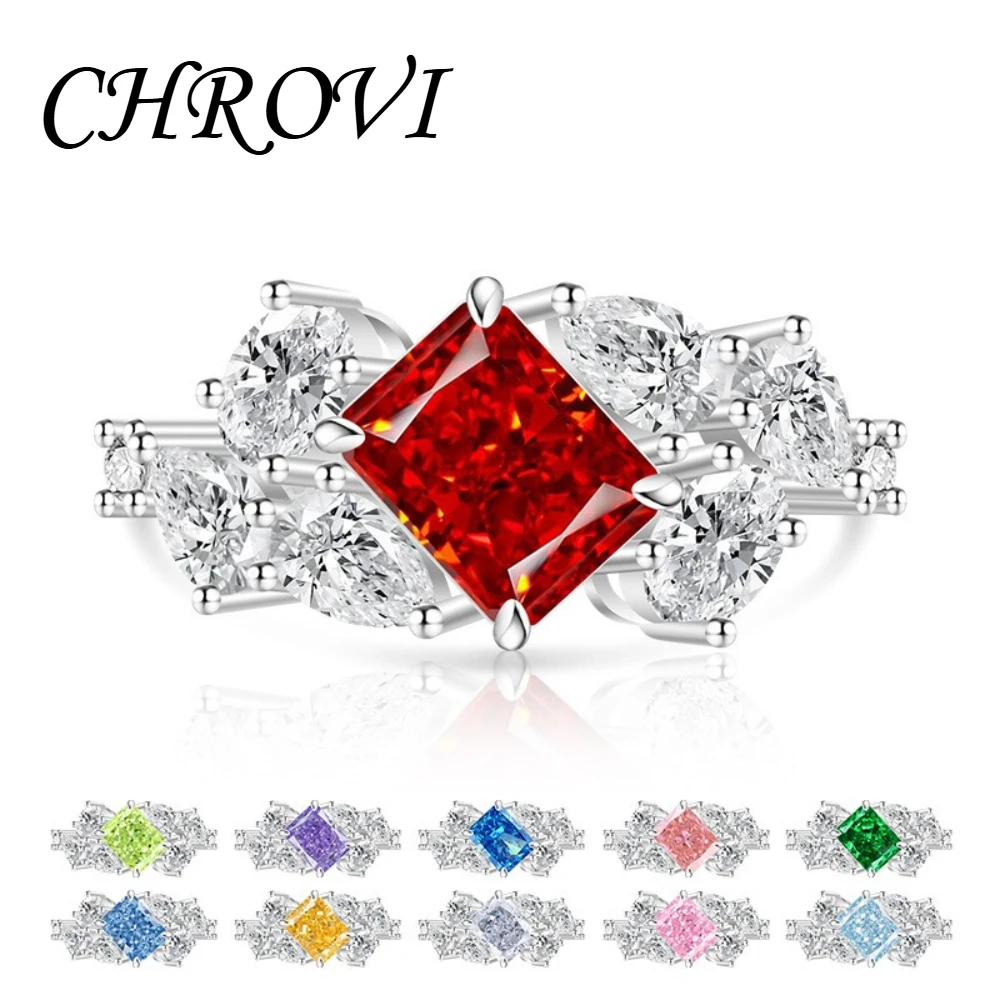 Exquisite 925 sterling silver gemstone ring for women - ultra-shiny, personalized rectangular finger ring