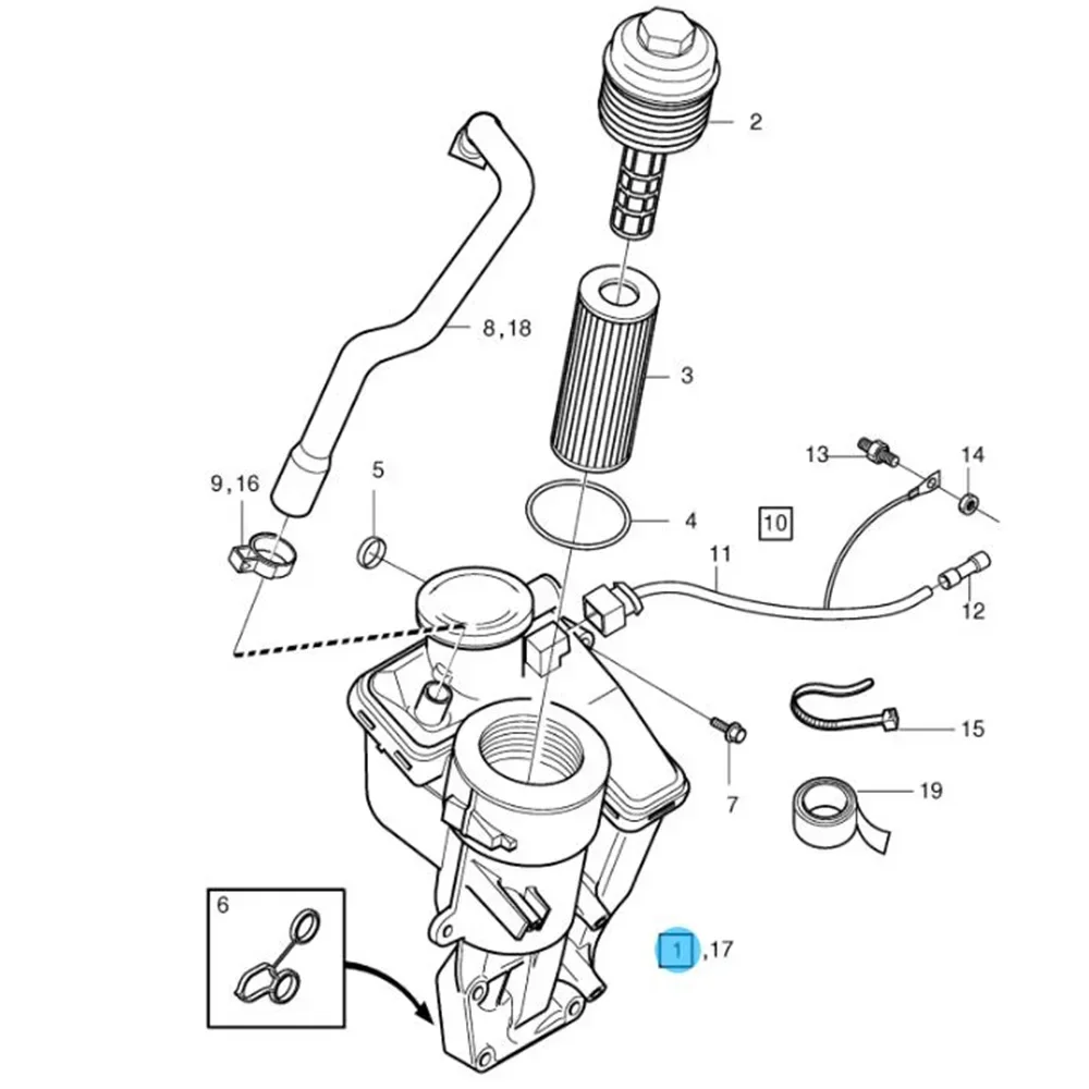 Oil Filter Housing for Volvo S80 S60 V70 C70 C30 5 Cylinder 31338685 30788494