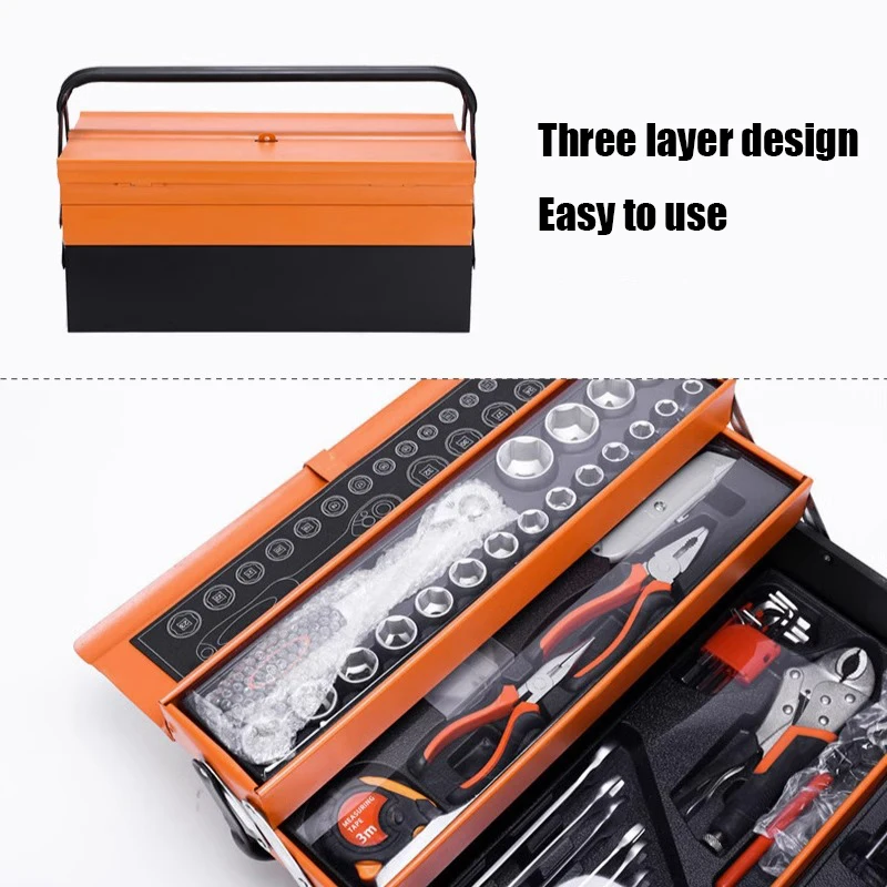 Suitcase Tools Box Car Repair Tool 85 Piece Set Hardware Toolbox Organizer Mechanical Workshop Toolbox Tool for Mechanic Set Box