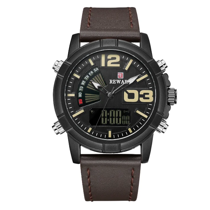 Hot selling 2024 new dual movement electronic sports watch with waterproof strap and quartz men's watch