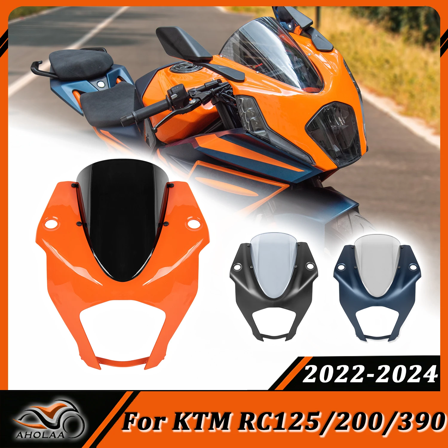 Для KTM RC 125 200 390 крышка передней фары лобовое стекло аксессуары для мотоциклов обтекатель ветровое стекло 2022 2023 2024