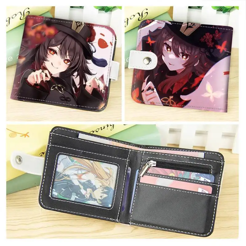 Genshin Impact Anime Wallet Short Version Merchandise Two-Dimensional Yae Miko Hu Tao Gan Yu Diluc Shenhe Yura Xiao Palace Ani