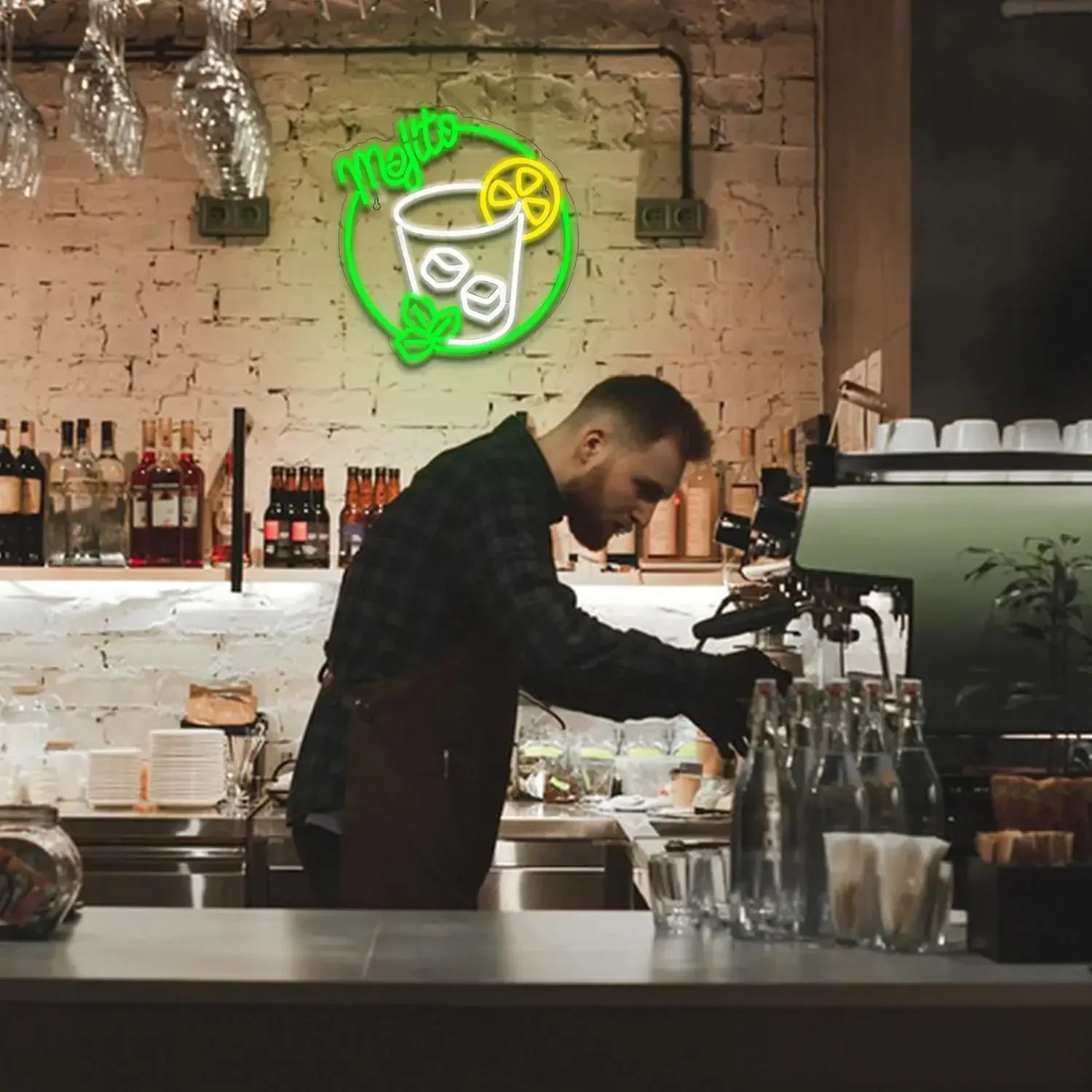 Mojito ضوء النيون تسجيل USB عكس الضوء LED النيون تسجيل جدار الفن الديكور لغرفة النوم غرفة المعيشة هدايا حفلة عيد ميلاد #2