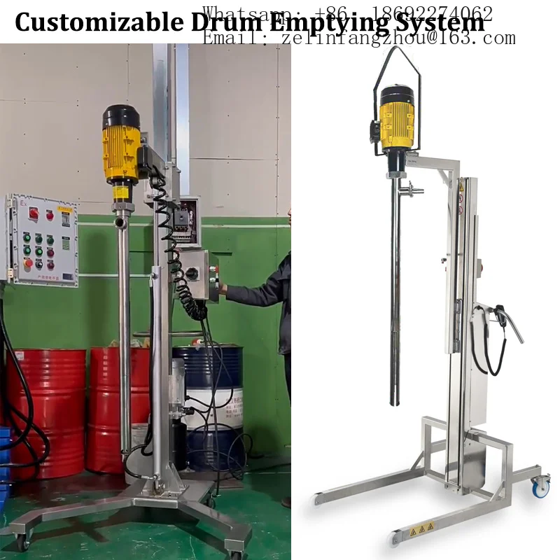 Electric Drum Pump 380V Progressive Cavity Vertical Barrel Pump Honey High Viscosity Liquid Transfer Heavy Duty Pro Kit
