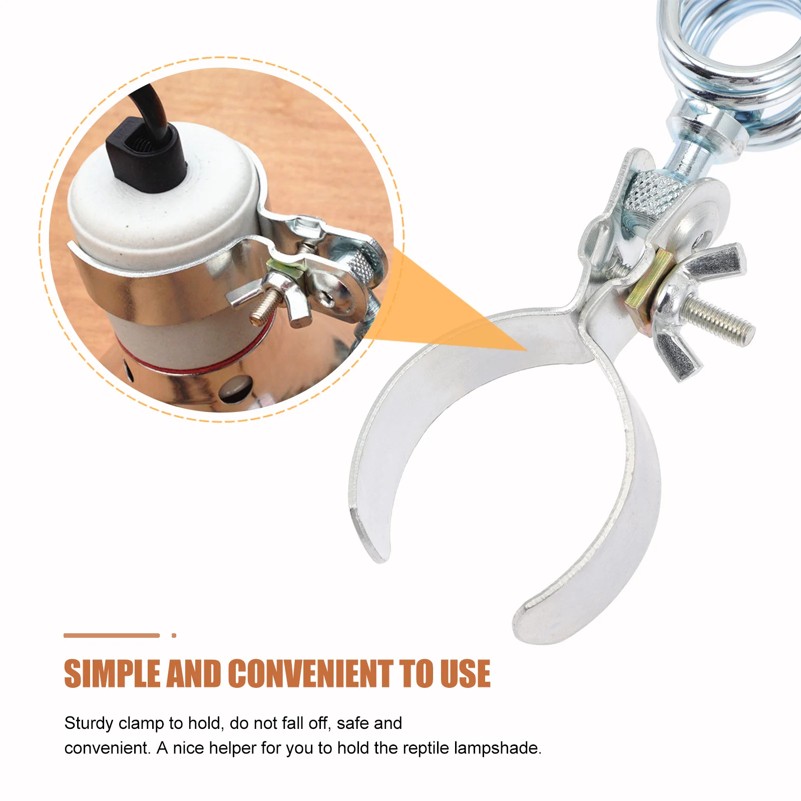 

Reptile Lamp Clip Aluminum Alloy Long Service Life Sturdy Clamp Holder for Tortoises Frogs Cricket Dome Light Fixture