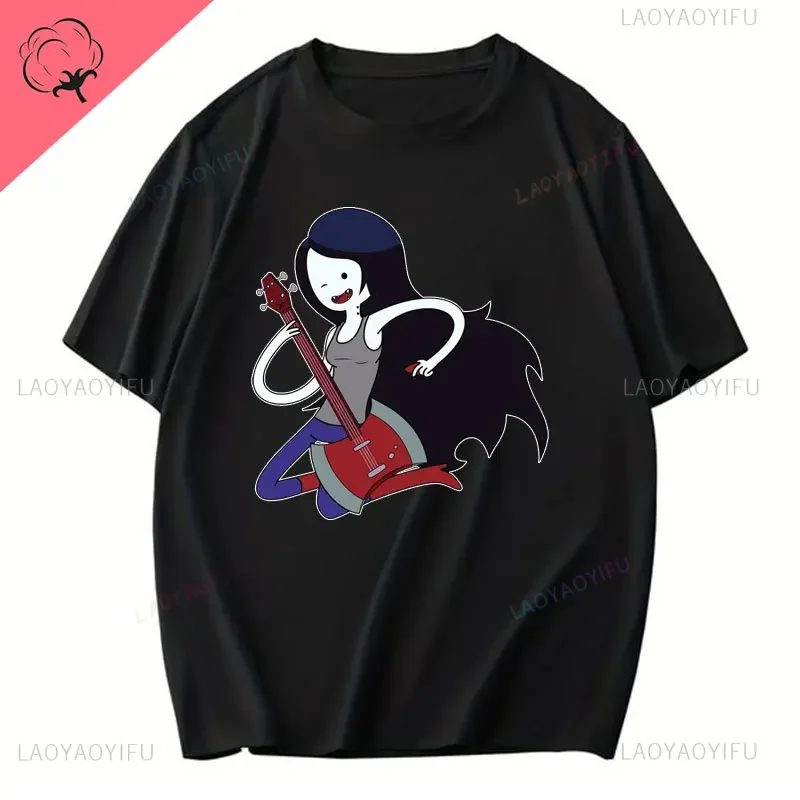 T-shirt in cotone Adventure Time T-shirt con stampa di cartoni animati divertenti per uomo e donna Abbigliamento casual T-shirt da uomo grafiche