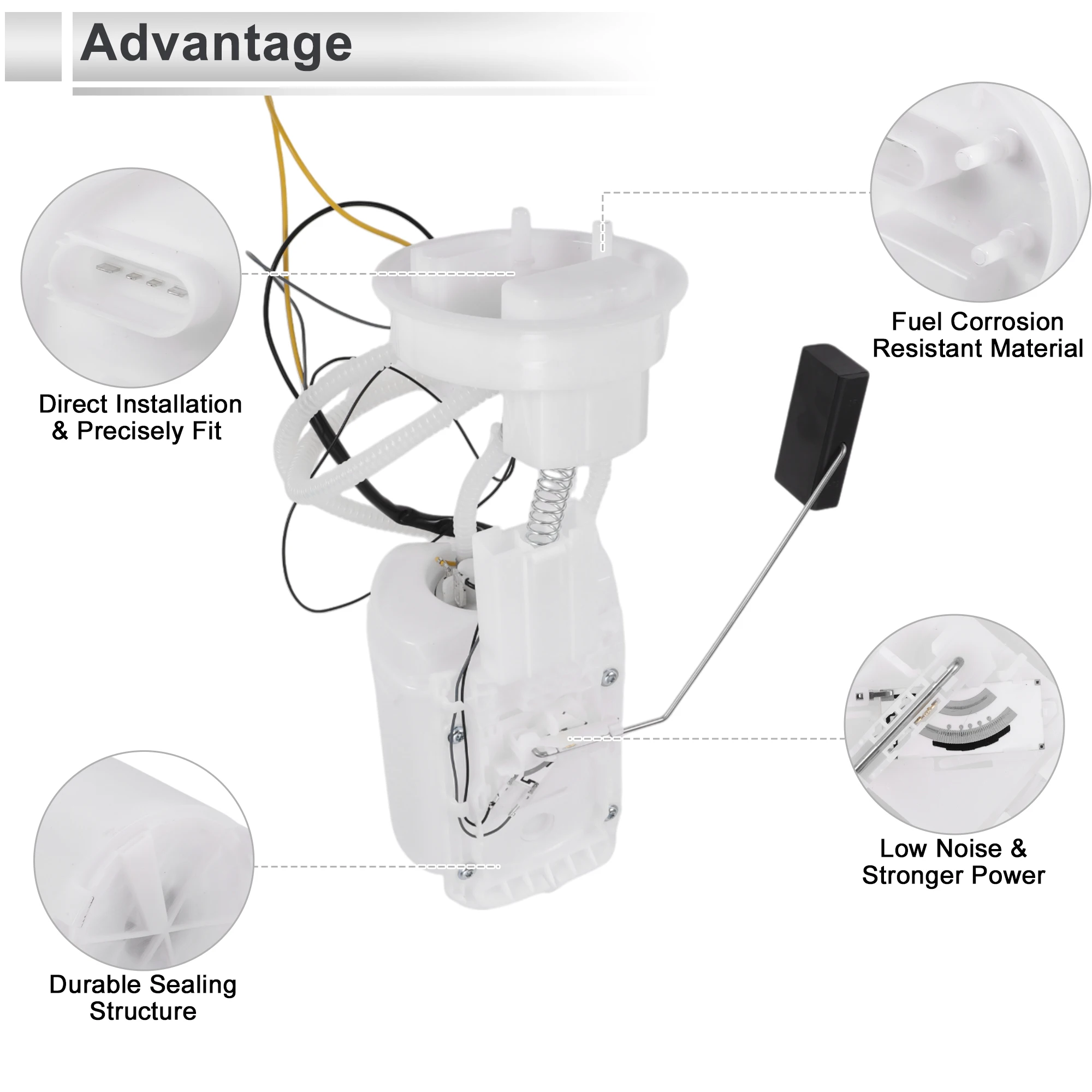 X Autohaux Elektryczna Pompa Paliwa Zespół do Audi TT Quattro 2000 2001 2002 L4 1.8L Gazowy Filtr Paliwa Moduł Pompy Nr 8L9919051E