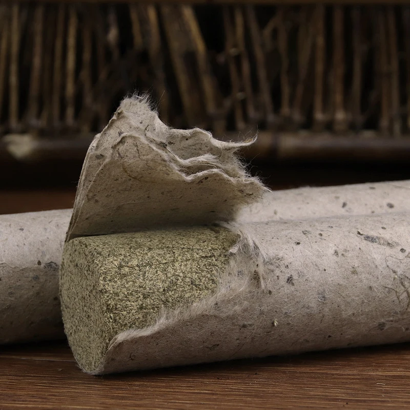 4cm Thicken Handmade Stone-Ground Moxa Stick 3-Year Aged Wormwood Roll for Moxibustion Wellness, Meridian Pain Relief Self Care