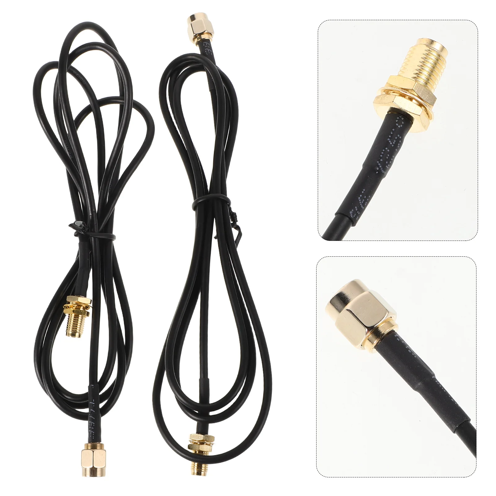 

2 Pcs Feeder Sma Antenna Coax Extension Connector Cable Extender Male Female Metal
