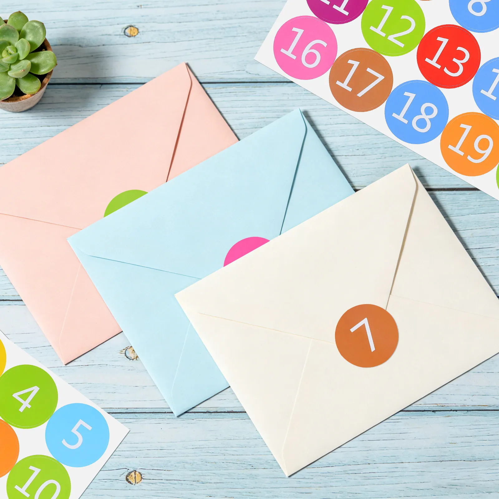 

5 Sheets Round PVC Number Stickers Colorful Waterproof Labels for Home Addressing Gift Wrapping Craft Decoration