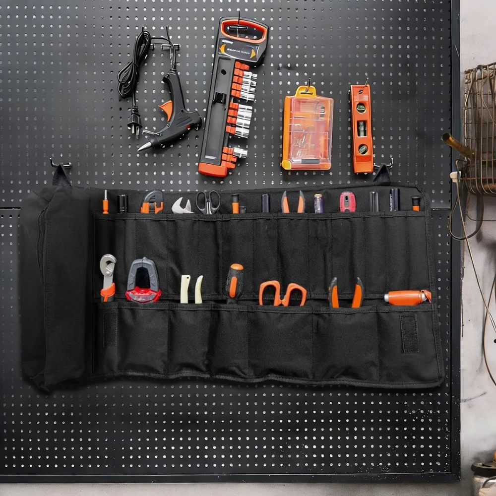 Wear-resistant Oxford cloth multi-functional maintenance tool kit, roll-type multi-pocket portable tool handbag