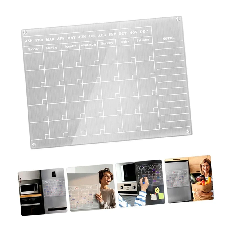 

White Month Dry Fridge Refrigerator Board Message Planning Home Calendar Writing Kitchen Erase Erasable