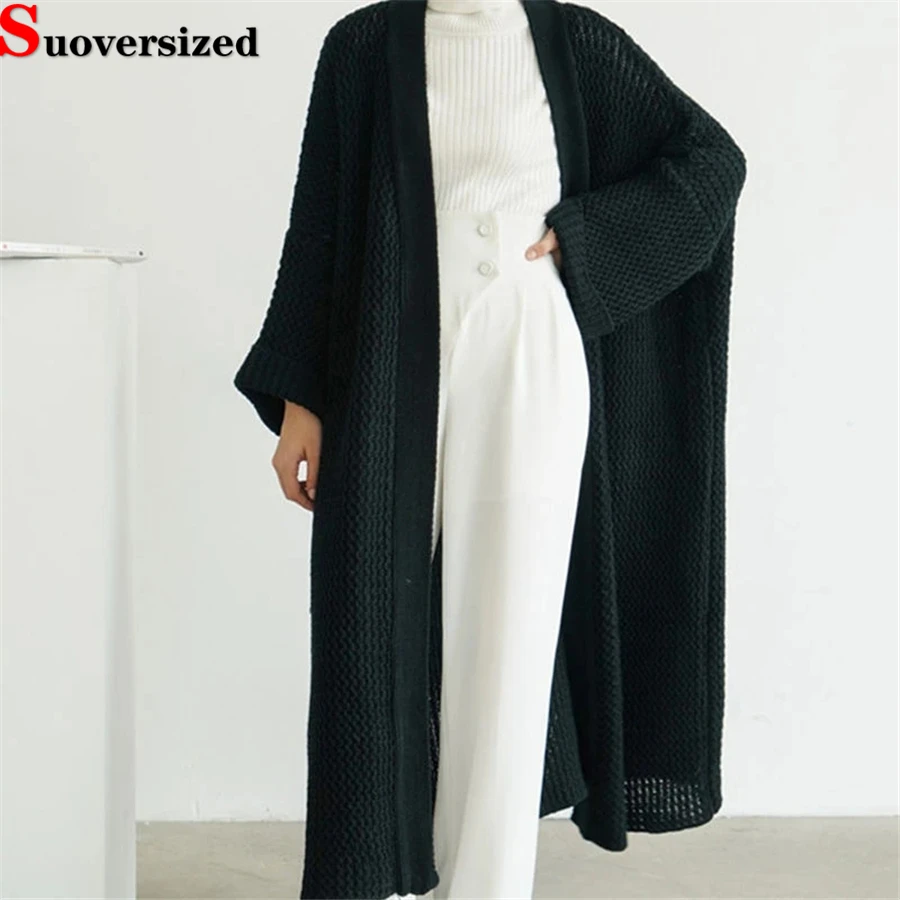 

New Oversized 100KG Knit Hollowed Out Cardigan Elegant Vintage Coats Korean Fashion Sweaters Casual Mujer Outerwear Knitwear Top