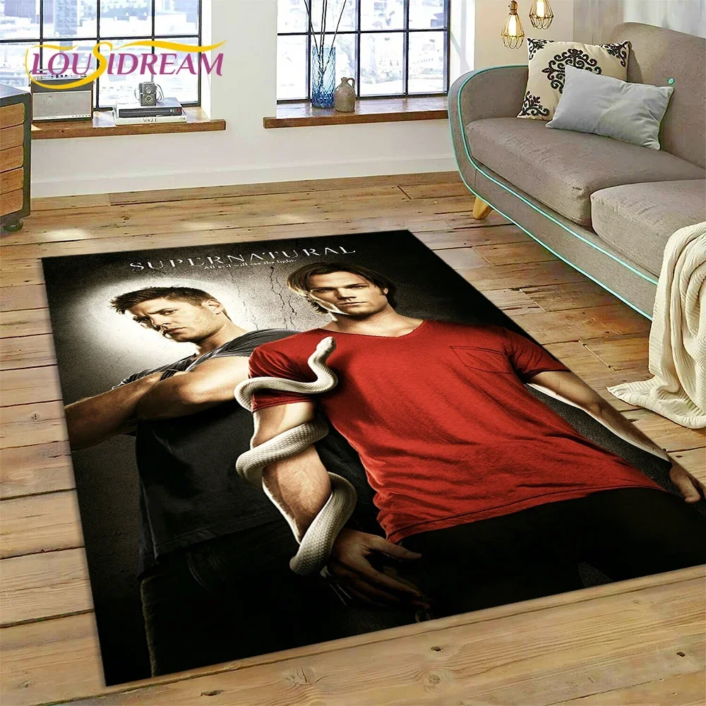 SPN أحدث خارق دين سام ثلاثية الأبعاد السجاد البساط لغرفة النوم غرفة المعيشة ديكور أريكة المنزل ، لعبة أطفال ديكور كبير الكلمة حصيرة