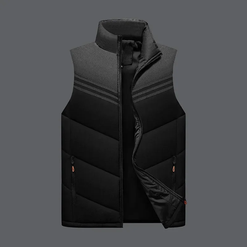 TFETTERS Brand Vest for Men Clothing Fashion Casual Stand Collar Contrast Colors Men Vest 2024 Autumn Outerwear Winter Coats Men