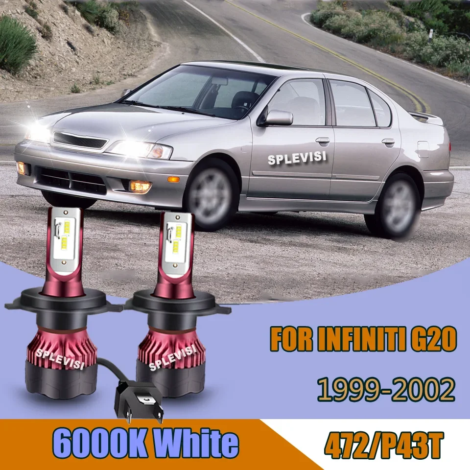 2 Piezas de Faros Delanteros LED COB para Auto, 12V, Aluminio Blanco, Chip H4, 10000LM, para INFINITI G20 1999 2000 2001 2002, Luces LED para Auto