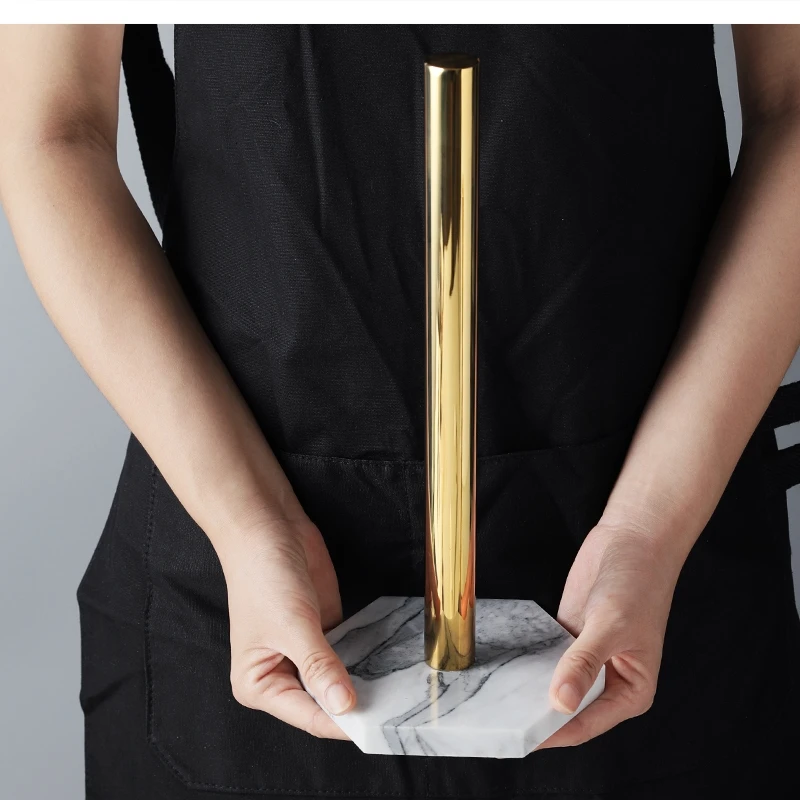 

Marble Gold-plated Kitchen Paper Desktop Storage Shelf