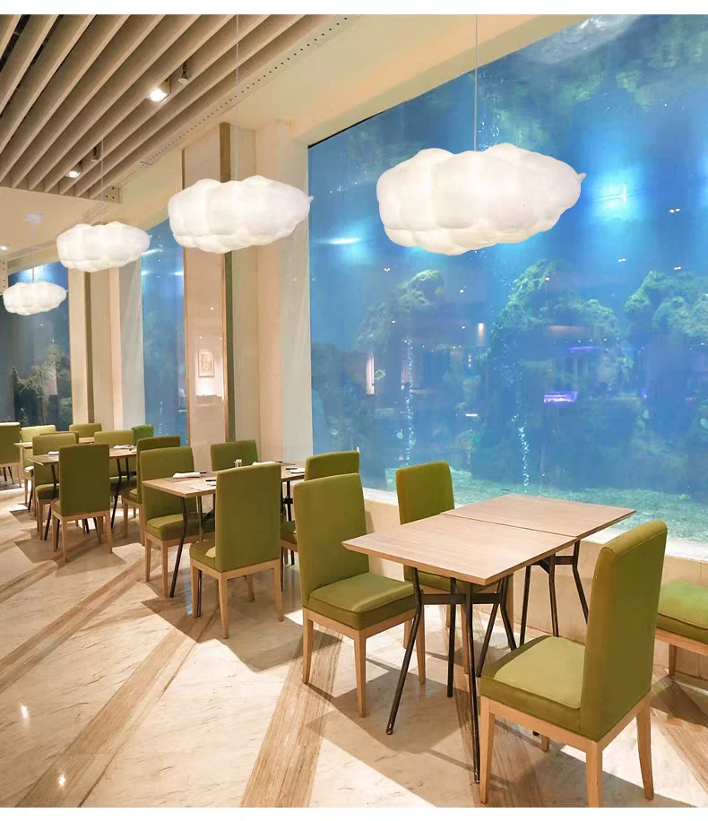 Creative Cotton Suspension Lamp PVC Cloud Pendant Light Hotel Living Dining Table Kid Room Store Mall Hanging Ceiling Chandelier