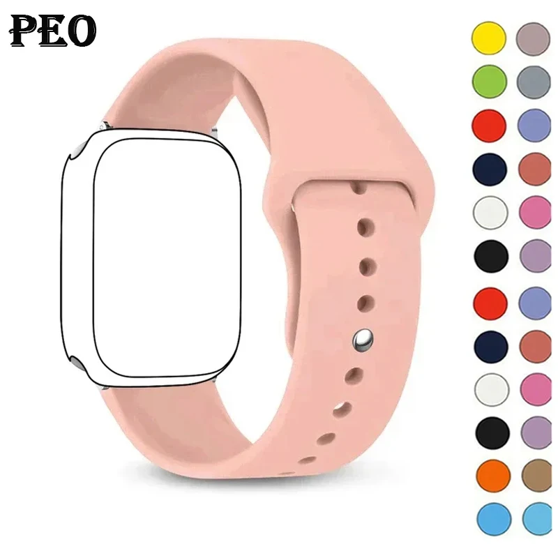 Silicone Strap For Apple Watch Band 44mm 40mm 45mm 42-38-41mm original 1:1 bracelet iwatch series 8 7 se 3 4 5 6 9 ultra 2 49mm
