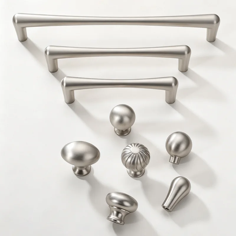 Modern Minimalist Cabinet Pull Matte Brushed Furniture Door Handles Single-Hole Drawer Knob Wardrobe Dresser Cabinet Door Pulls