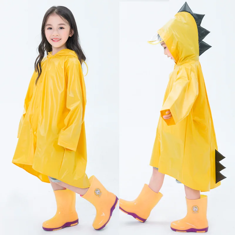 Parent-Child Children's Raincoat Boys Girls Primary School Students Cartoon Raincoat Dinosaur Poncho Kindergarten Girls Raincoat