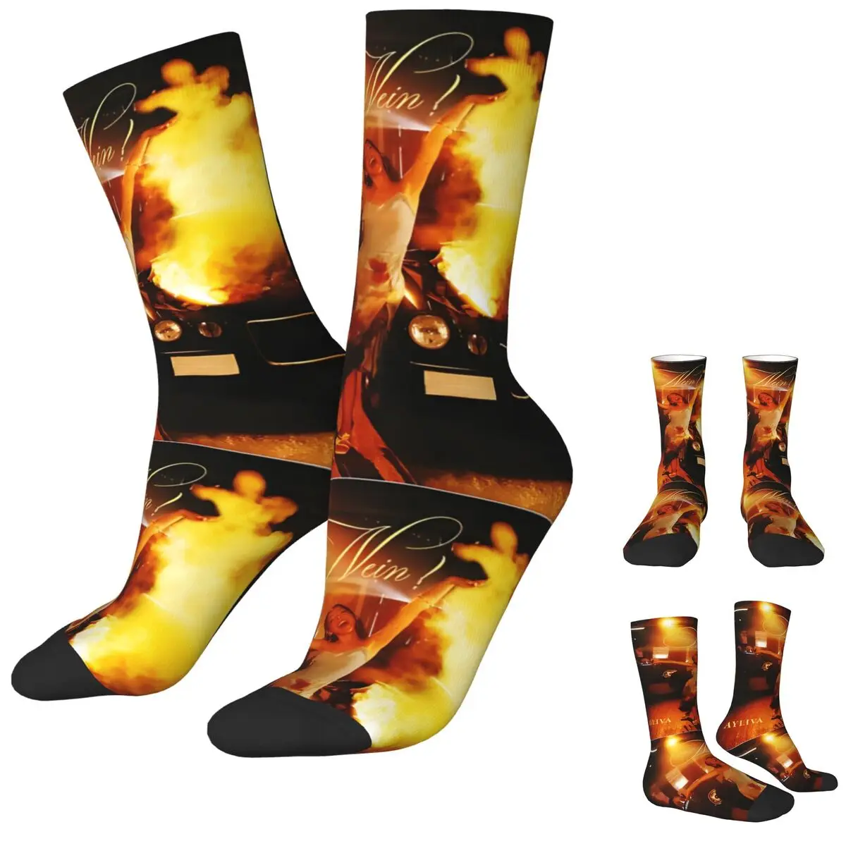 

Ayliva Cool Singer Pop Music Socks Winter Liebe Tour 2024 Stockings Casual Women Men Breathable Socks Sports Anti Skid Socks