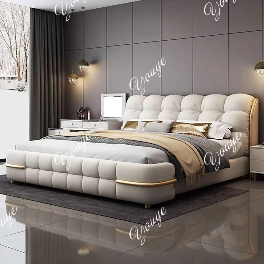 

N49 Aesthetic Luxury Unique Bed Queen Elastic Bedroom Double Bed Sleeping 180x200 Camas De Matrimonio Dormitorio Home Decoration