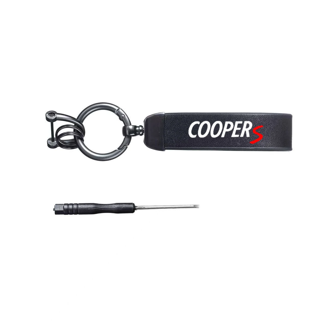 COOPERS  style motorcycle carbon fiber leather and luxury suede keychains, horseshoe buckles, and jewelry buckles