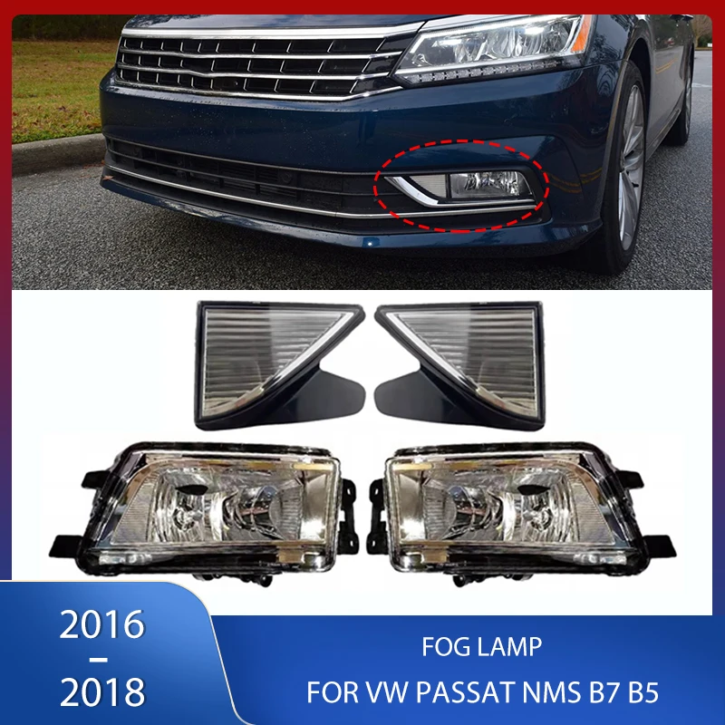 1 Set Front Bumper Fog Light With Bulb Lamps Reflectors Trim For Volkswagen VW Passat NMS B7 B5 2016 2017 2018 56D941699A