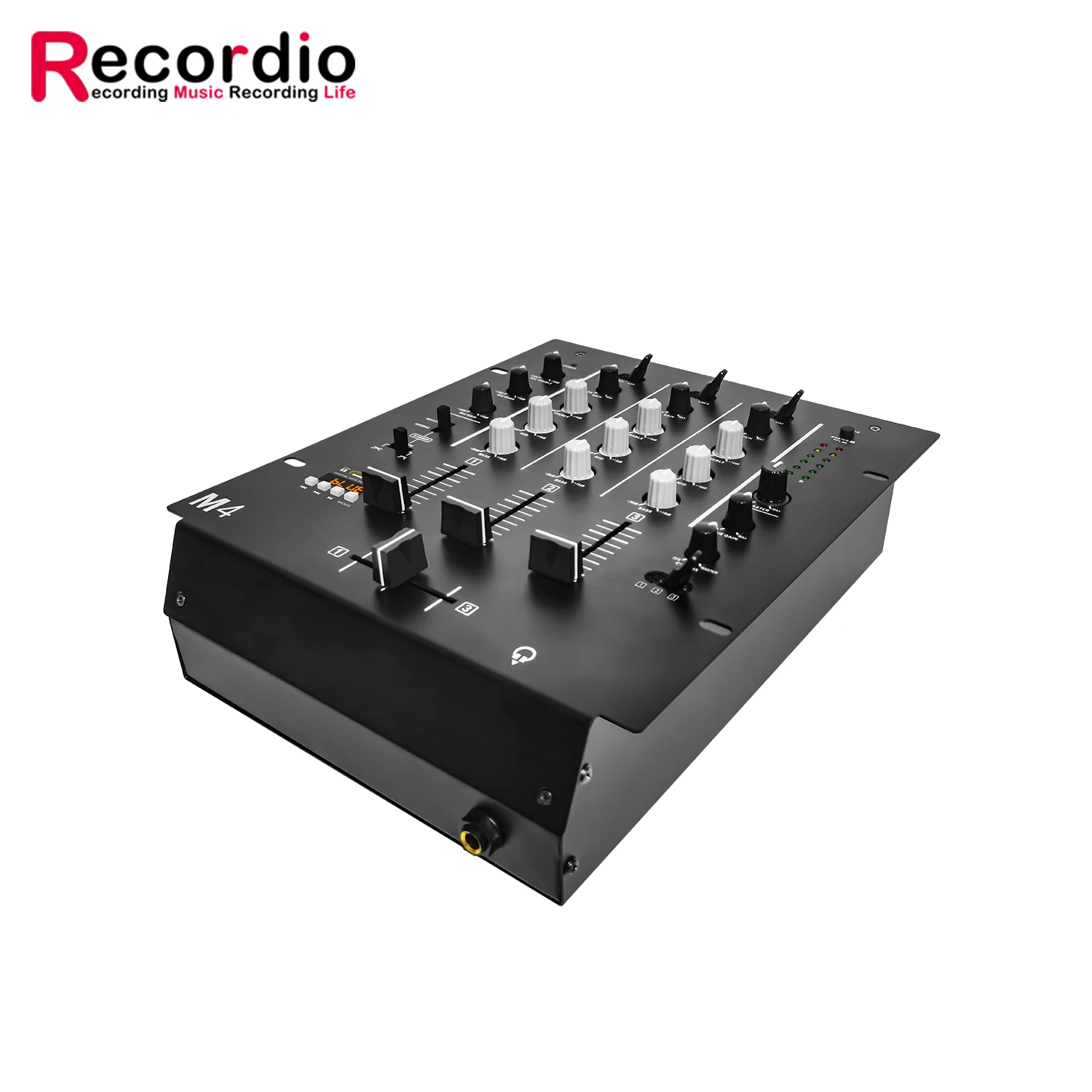 Mezclador estéreo de Audio profesional OEM de 4 canales GAX-DM4 con tarjeta de sonido, consola mezcladora de DJ para escenario KTV en casa