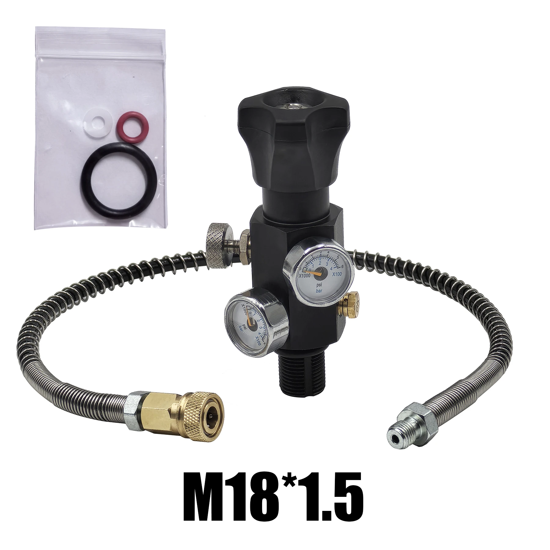 Imagem -06 - Válvula de Carregamento do Tanque de ar Comprimido Hpa Mangueira de Estação de Enchimento de Mergulho 20 50cm com Gaugem18x1.5 ou 818unf 4500psi 300bar