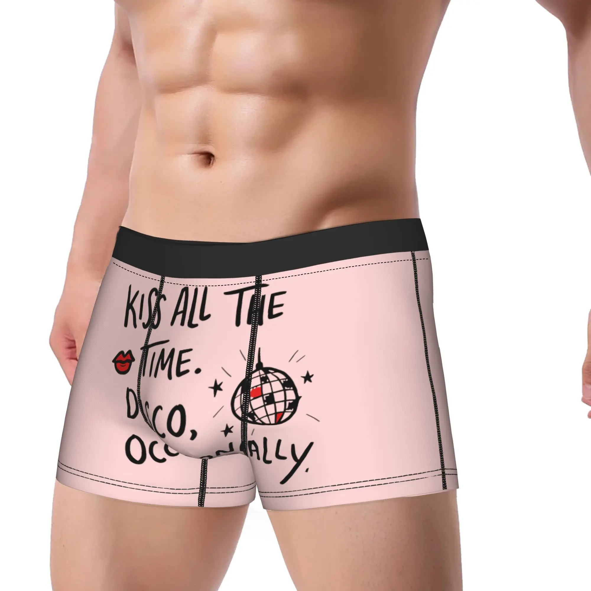 Harry Styles Kiss All The Time Disco Underwear  Pattern Trunk Trenky Males Panties Breathable Boxer Brief Gift Idea