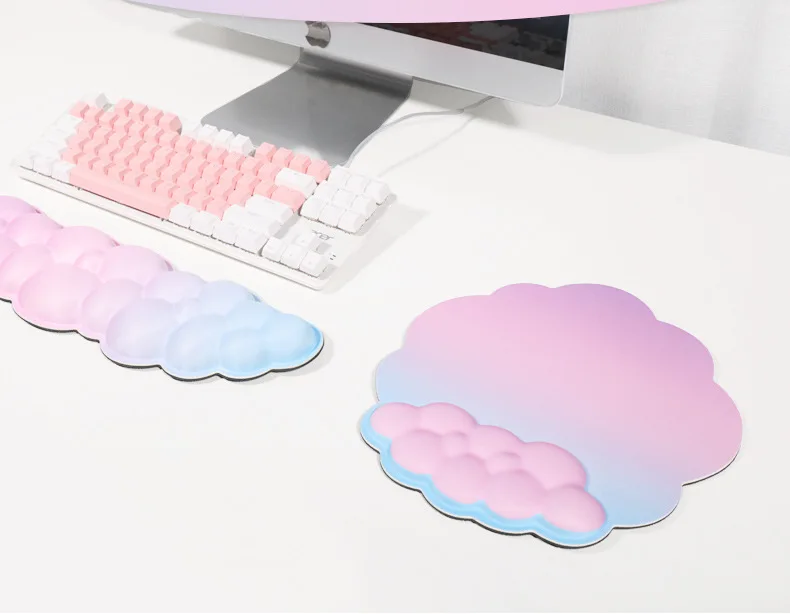 Cloud Foam Handgelenkstützen-Set Mauspad Tastaturunterlage Ergonomische Schreibtischunterlage für Büro und Gaming 9 Musteroptionen – Detail 2