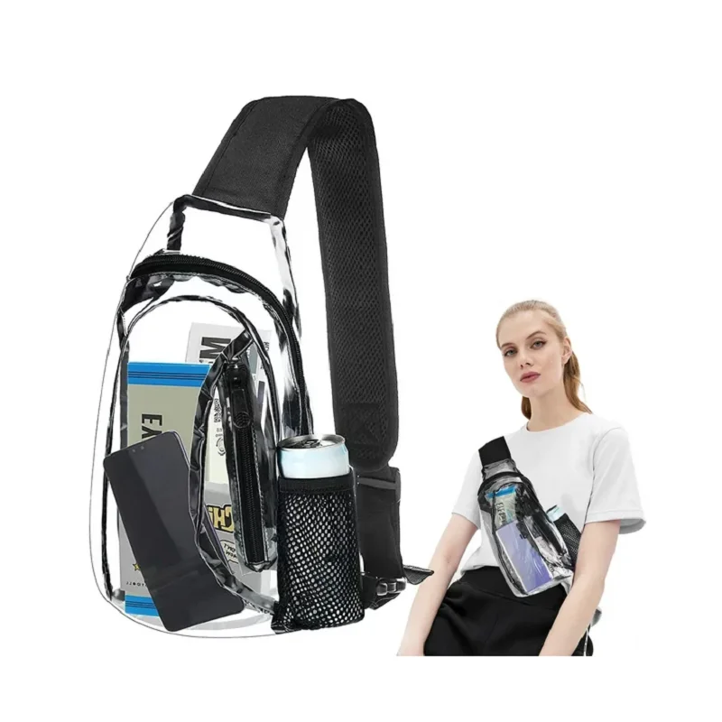 

Clear Sling Bag Stadium Approved Chest Backpack For Women Men Transparent Crossbody Daypack For Hiking Concerts