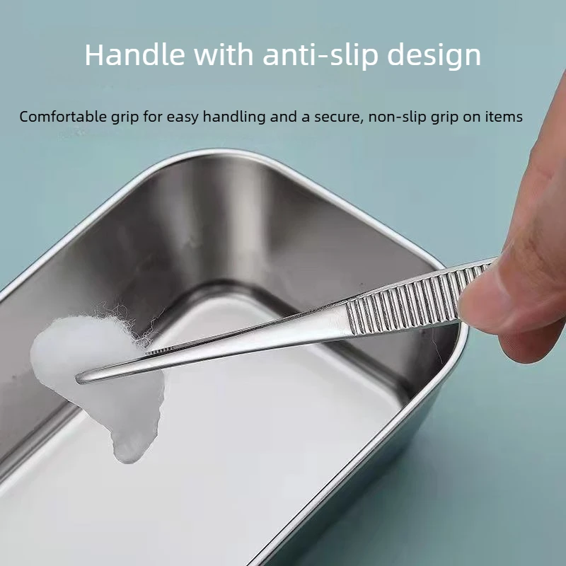 30 cm lange Pinzette aus Edelstahl, verdickte Pinzette mit gerader und gebogener Spitze, präzises Anti-Rutsch-Werkzeug zum Kochen und Gärtnern – Detail 1