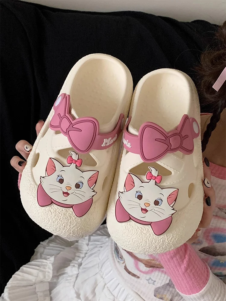 Disney bow Mary cat girl heart hole shoes women\'s summer sweet and cute non-slip soft-soled thick-soled outer wear beach sandals