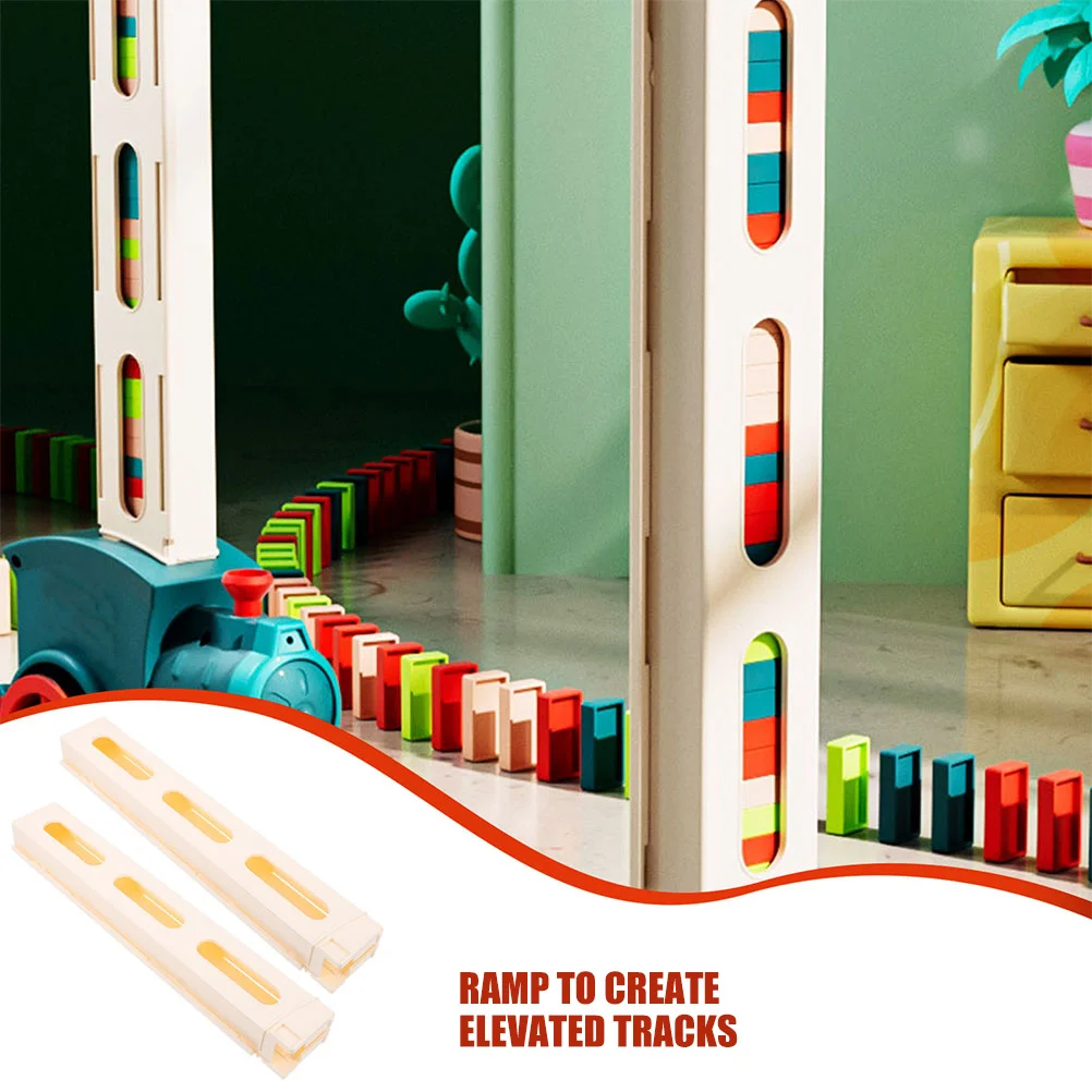 4pcs Domino Box Automatic Card Slot Holder Creative Building Set With Accessories Domino Storage Box Train Building Block