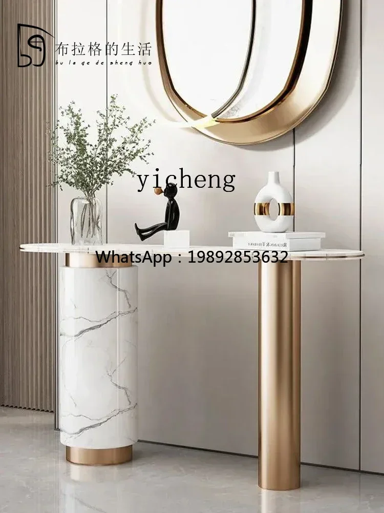 B1 Light Luxury Console Minimalist Italian Modern Minimalist Marble Console Tables Entry