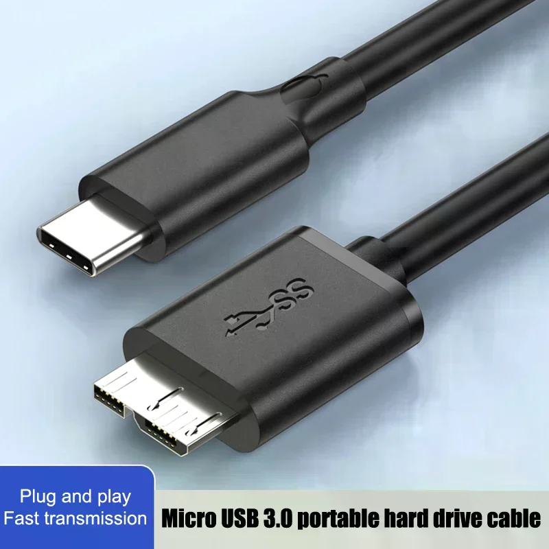 10gbps Laptop Phone External Disk Tablet Type C to Micro B USB3.0 Cable HDD 3A Hard Disk Drive Fast Transfer Data Cord for