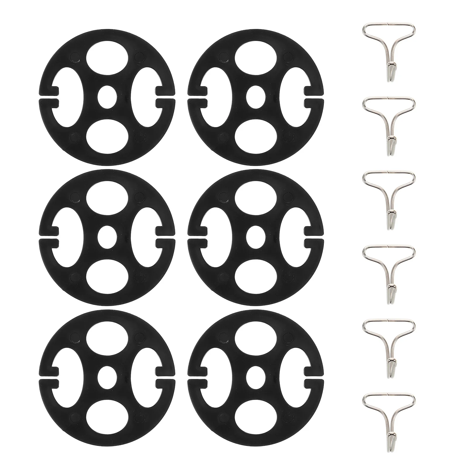 

6set Car Seat Covers Metal Plastic Fastener Clips Plum Blossom Design Universal Seat Cover Installation Kit Car