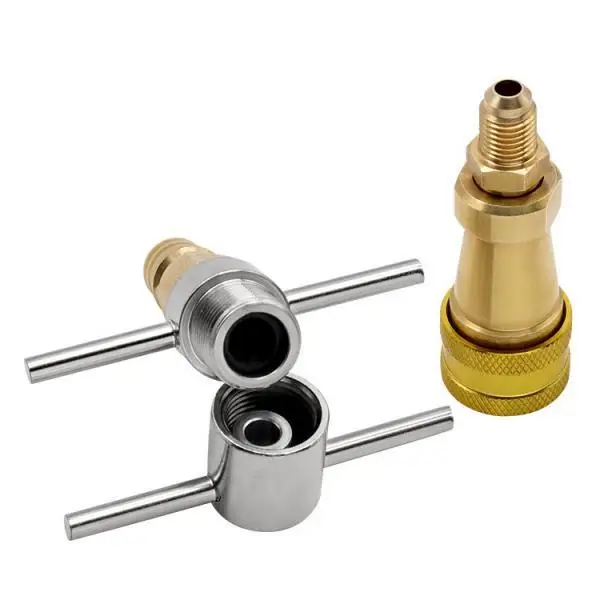 Quick Cooling Connector Brass Refrigerator Coupling Plug Adapter for Chest Freezer Maintenance Service