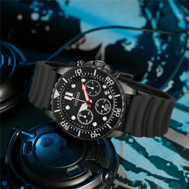 CITIZEN Original Japan Men Watch Fashion Casual Three-eye Chronograph Luminous Multi-functional Men\'s Watch Boyfriend gift