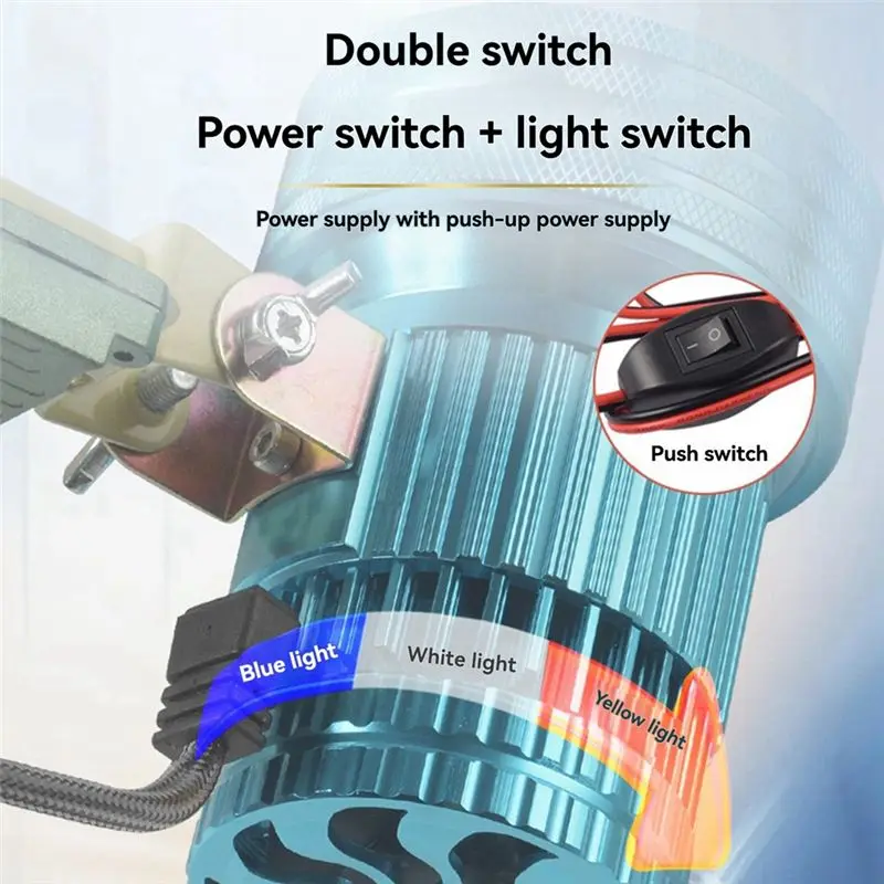 RTENTE-LED Zoomable Strong Light Telescopic Spotlight Long Range Spotlight Outdoor Black Pit Night Fishing Sea Mining Lamp