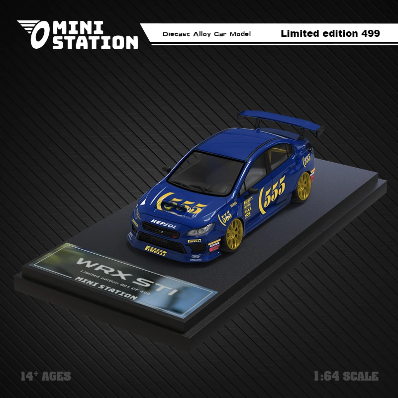 

Mini Station 1:64 WRX STi Rally 555 Livery Blue Diecast Model Car