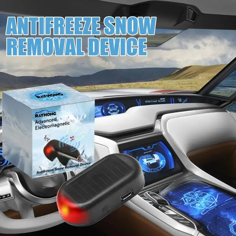 Descongelador Molecular electromagnético anticongelante para coche de invierno, instrumento de eliminación de nieve para parabrisas delantero y trasero, dispositivo Solar