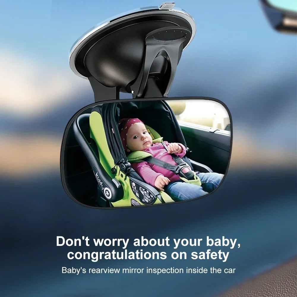 Car Rearview Mirror Wide View Safety Mirror For Windshield Infant Car Seats Clear Reflection 360-Degree Rotatable Adjustable