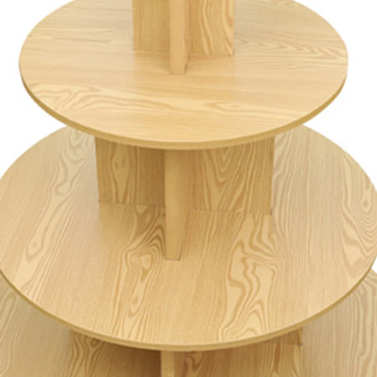 Neue Design Boutique Runde Holz Display Promotion Racks Supermarkt Store Display Regal