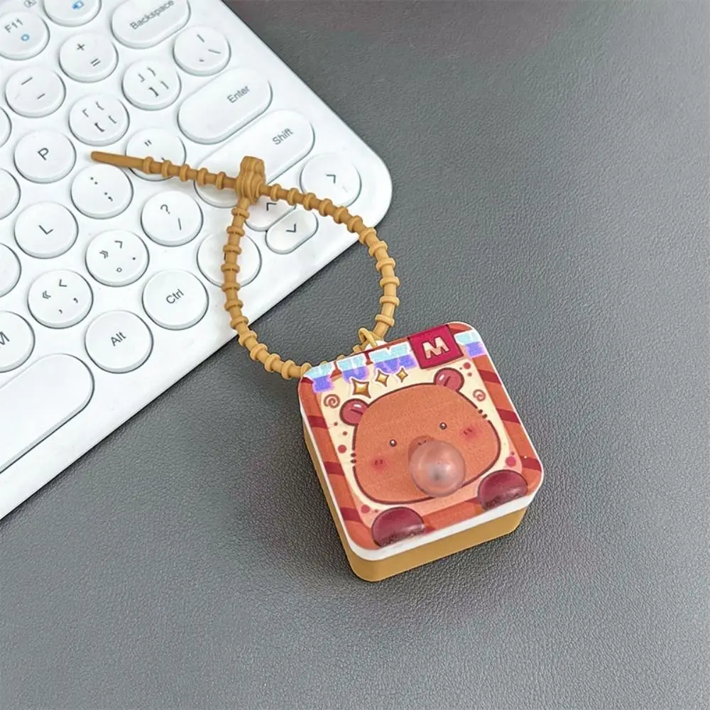 Soft Pinch To Bubble Capybara Keychain Creative Funny Spit Bubble Kapibara Bag Hanging Cute Keyring