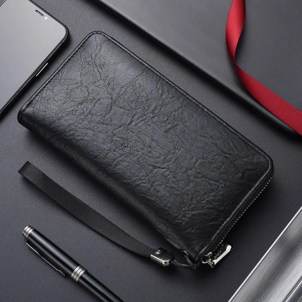 الإبداعية محفظة الرجال محفظة من البولي يوريثين متعددة فتحة سستة محفظة طويلة بطاقة العلامة التجارية محفظة نسائية للعملات المعدنية حامل بطاقة الهوية الأعمال